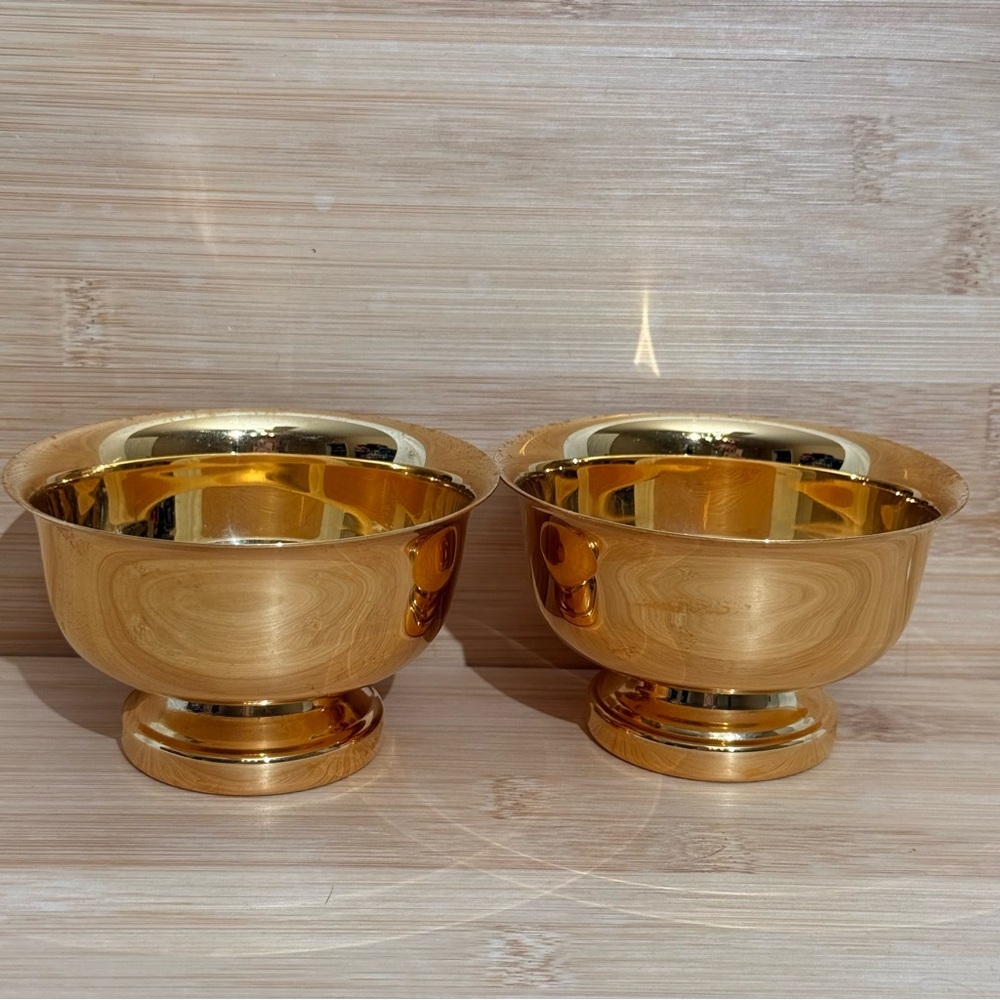 Vintage Studio Silversmiths 24K Gold Electroplate Compote Bowls – Set of 2